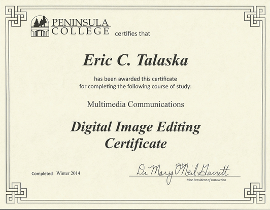 Peninsula College - Digital Image Editing Certificate - Eric Talaska